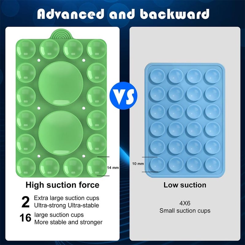 ZYCCER Double Sided Silicone Suction Phone Holder Mount,Compatible with iPhone and Android Cases Hands-Free Mirror Shower Phone Mount Strong Grip Holder (Grass Green, Double Sided 2PCS) - Image 5